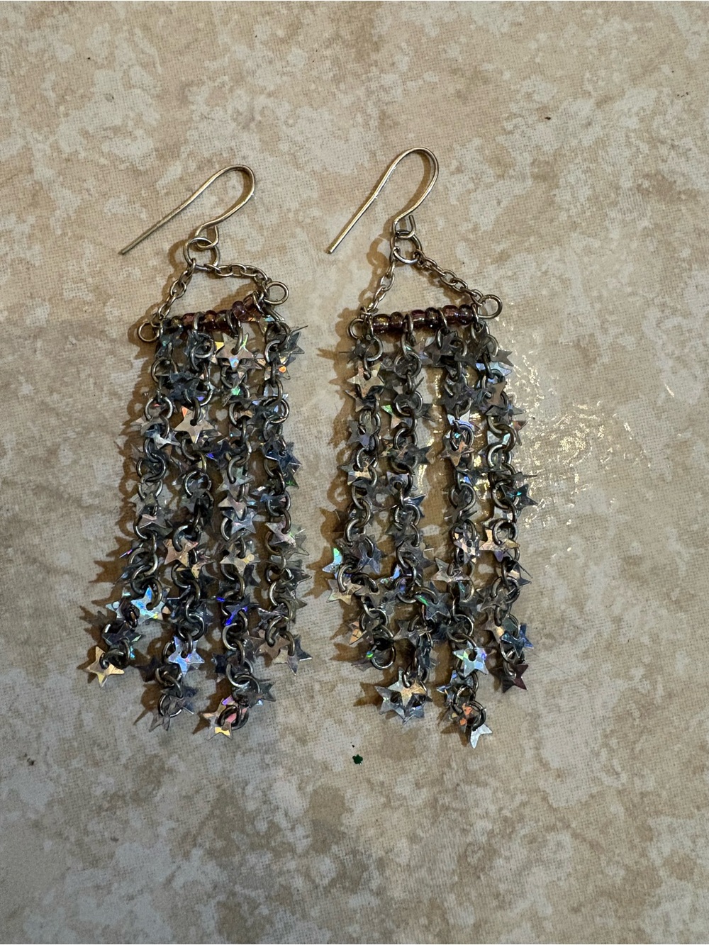 Silver Star Dangle Earrings - Women Jewelry